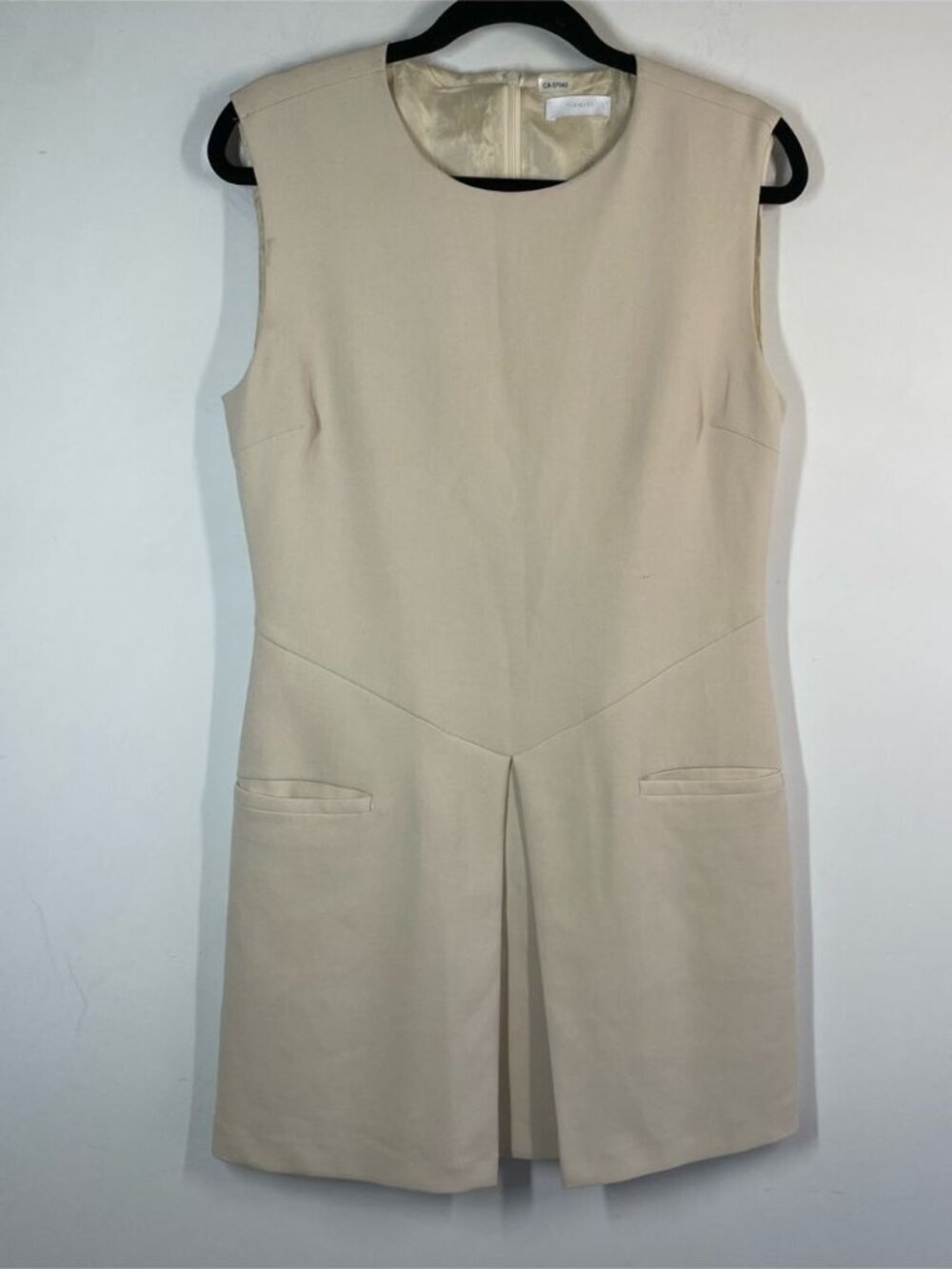2NDDAY Sleeveless Cream Shift Jumpsuit Minimalist Quiet Luxury Career Chic - Picture 2 of 12